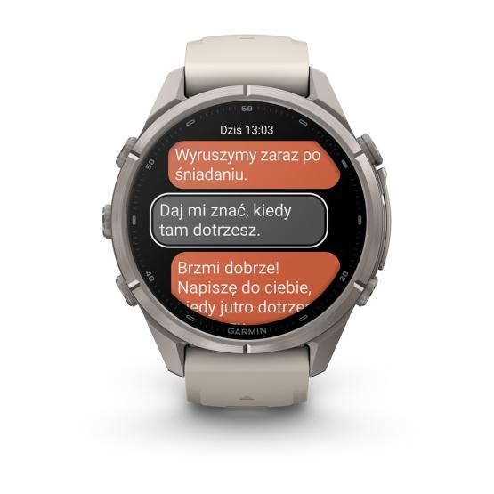 Garmin Fenix 9 Pro inReach - 43mm Tytanowy z silikonowym paskiem w kolorze Fog Gray / Dark Sandstone [010-04335-81] (8)