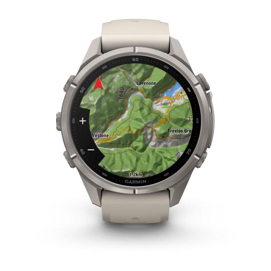 Garmin Fenix 9 Pro inReach - 43mm Tytanowy z silikonowym paskiem w kolorze Fog Gray / Dark Sandstone [010-04335-81] (10)