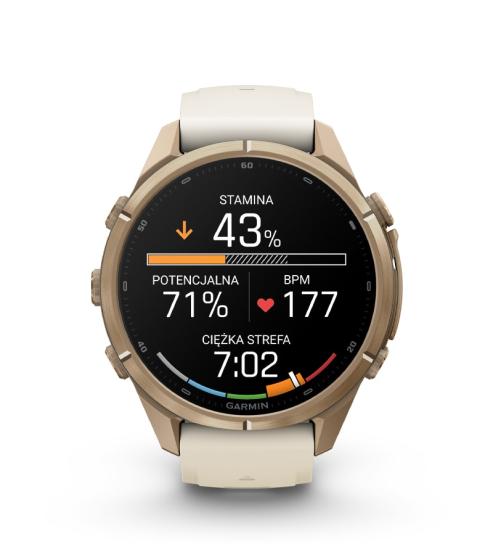 Garmin Fenix 9 Pro - 43mm Tytanowy w kolorze Autumn Gold z silikonowym paskiem w kolorze Cream / French Gray [010-04335-26] (14)