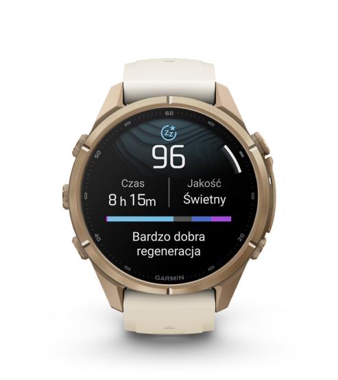 Garmin Fenix 9 Pro - 43mm Tytanowy w kolorze Autumn Gold z silikonowym paskiem w kolorze Cream / French Gray [010-04335-26] (16)