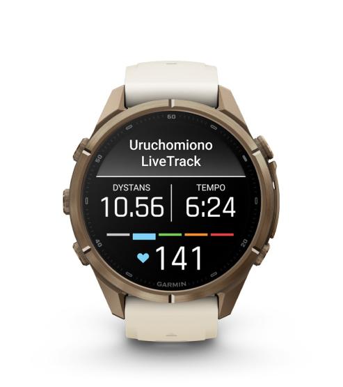 Garmin Fenix 9 Pro inReach - 43mm Tytanowy w kolorze Autumn Gold z silikonowym paskiem w kolorze Cream / French Gray [010-04335-21] (14)