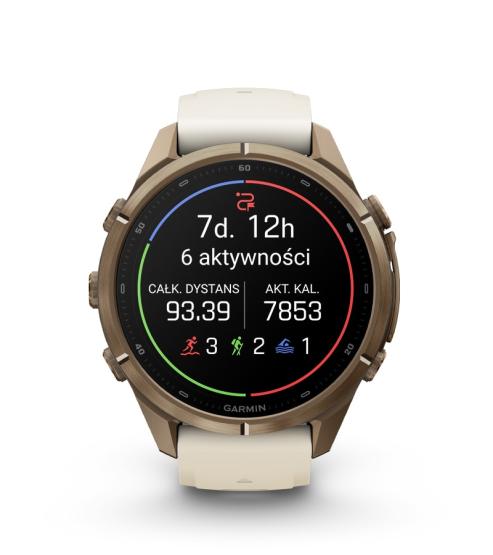 Garmin Fenix 9 Pro inReach - 43mm Tytanowy w kolorze Autumn Gold z silikonowym paskiem w kolorze Cream / French Gray [010-04335-21] (17)