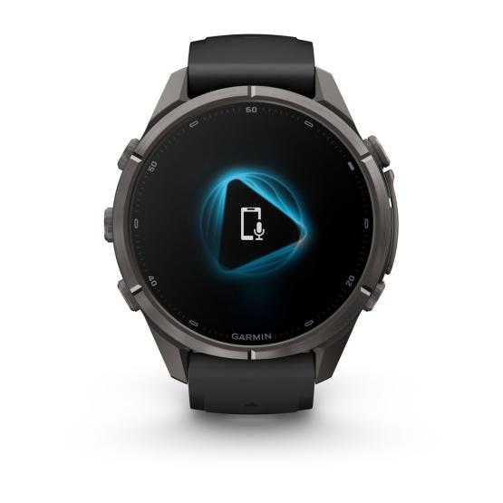 Garmin Fenix 9 Pro inReach - 43mm Tytanowy w kolorze Carbon Gray z powłoką (DLC) z silikonowym paskiem w kolorze Black / Pebble Gray [010-04335-11] (9)
