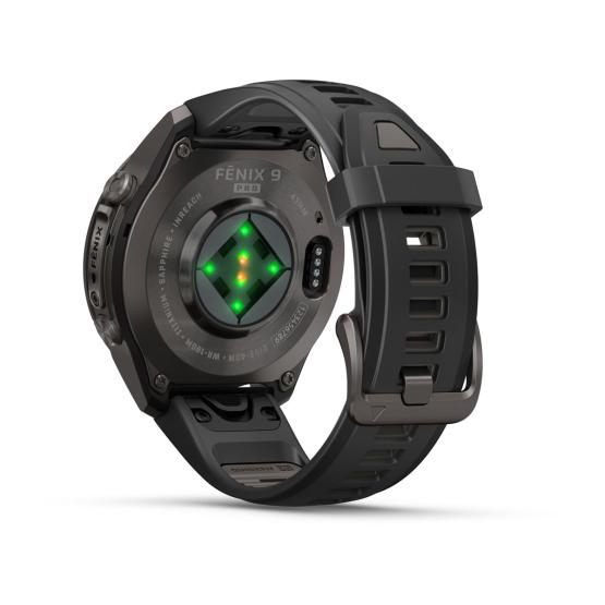 Garmin Fenix 9 Pro inReach - 43mm Tytanowy w kolorze Carbon Gray z powłoką (DLC) z silikonowym paskiem w kolorze Black / Pebble Gray [010-04335-11] (12)
