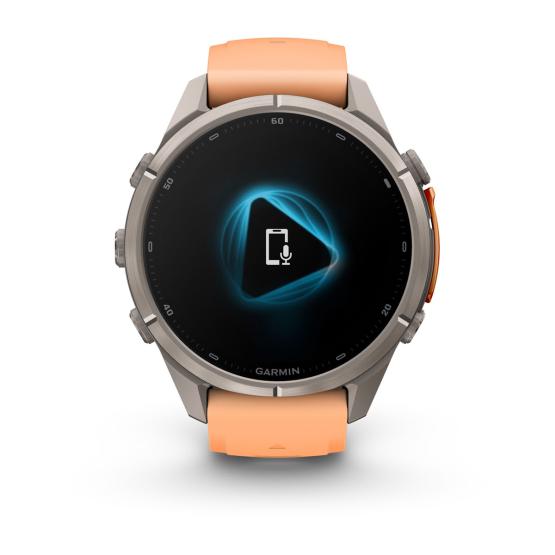 Garmin Fenix 9 Pro inReach - 43mm Tytanowy z silikonowym paskiem w kolorze Shell Pink / Autumn Orange [010-04335-01] (9)