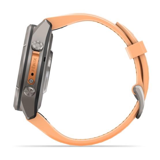 Garmin Fenix 9 Pro inReach - 43mm Tytanowy z silikonowym paskiem w kolorze Shell Pink / Autumn Orange [010-04335-01] (13)