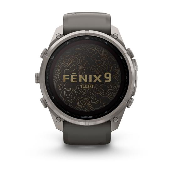 Garmin Fenix 9 Pro SOLAR inReach - 51mm Tytanowy z silikonowym paskiem w kolorze Pebble Gray [010-04339-01] (2)