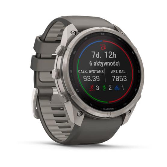 Garmin Fenix 9 Pro SOLAR inReach - 51mm Tytanowy z silikonowym paskiem w kolorze Pebble Gray [010-04339-01] (3)
