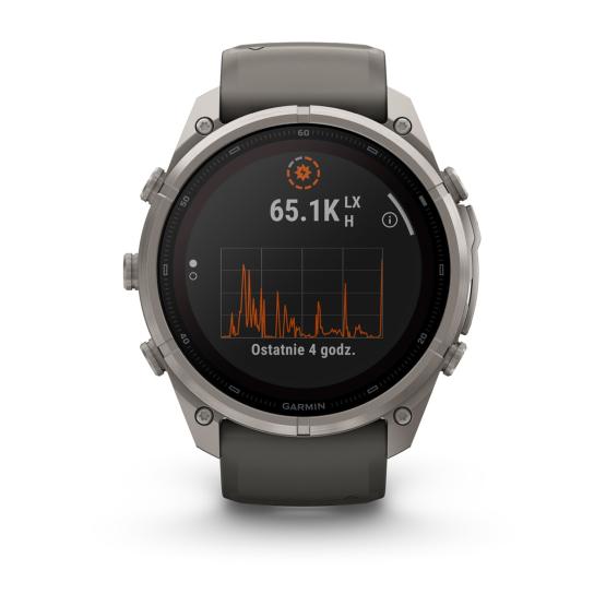 Garmin Fenix 9 Pro SOLAR inReach - 51mm Tytanowy z silikonowym paskiem w kolorze Pebble Gray [010-04339-01] (4)