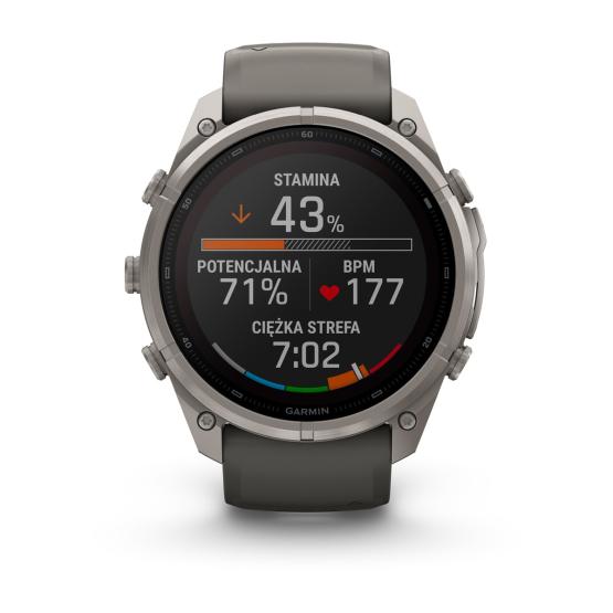 Garmin Fenix 9 Pro SOLAR inReach - 51mm Tytanowy z silikonowym paskiem w kolorze Pebble Gray [010-04339-01] (6)