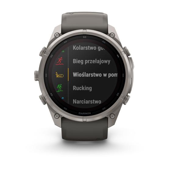 Garmin Fenix 9 Pro SOLAR inReach - 51mm Tytanowy z silikonowym paskiem w kolorze Pebble Gray [010-04339-01] (7)