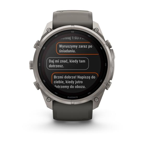 Garmin Fenix 9 Pro SOLAR inReach - 51mm Tytanowy z silikonowym paskiem w kolorze Pebble Gray [010-04339-01] (9)