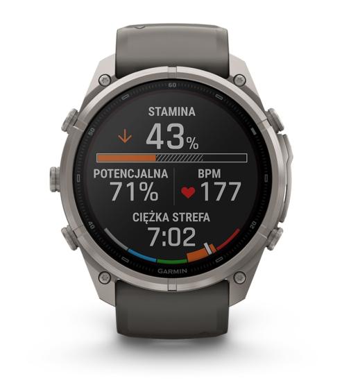 Garmin Fenix 9 Pro SOLAR inReach - 51mm Tytanowy z silikonowym paskiem w kolorze Pebble Gray [010-04339-01] (15)