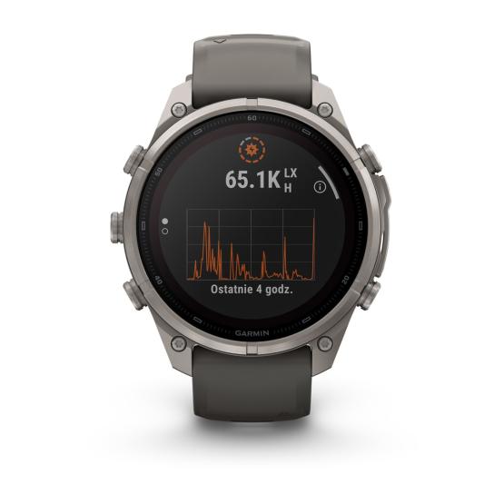 Garmin Fenix 9 Pro SOLAR inReach - 47mm Tytanowy z silikonowym paskiem w kolorze Pebble Gray [010-04338-01] (3)