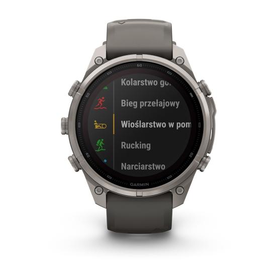 Garmin Fenix 9 Pro SOLAR inReach - 47mm Tytanowy z silikonowym paskiem w kolorze Pebble Gray [010-04338-01] (5)