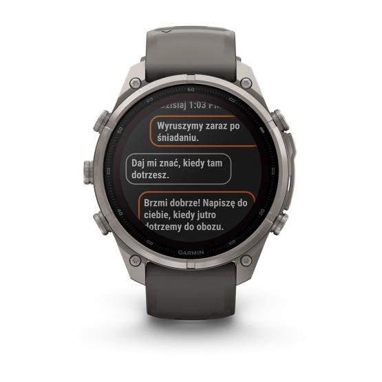 Garmin Fenix 9 Pro SOLAR inReach - 47mm Tytanowy z silikonowym paskiem w kolorze Pebble Gray [010-04338-01] (7)