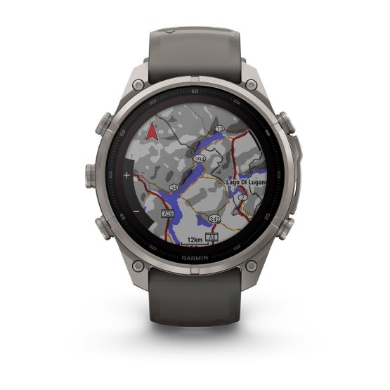 Garmin Fenix 9 Pro SOLAR inReach - 47mm Tytanowy z silikonowym paskiem w kolorze Pebble Gray [010-04338-01] (8)