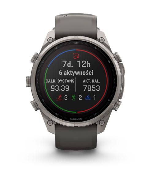 Garmin Fenix 9 Pro SOLAR inReach - 47mm Tytanowy z silikonowym paskiem w kolorze Pebble Gray [010-04338-01] (10)