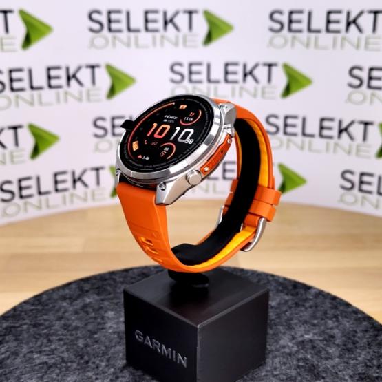 Garmin Fenix 9 Pro inReach - 47mm Tytanowy z silikonowym paskiem w kolorze Autumn Orange / Spark Orange [010-04336-01] (2)