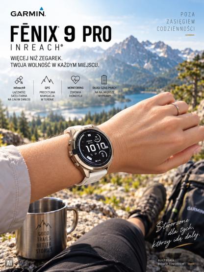 Garmin Fenix 9 Pro inReach - 43mm Tytanowy w kolorze Autumn Gold z silikonowym paskiem w kolorze Cream / French Gray [010-04335-21] (2)