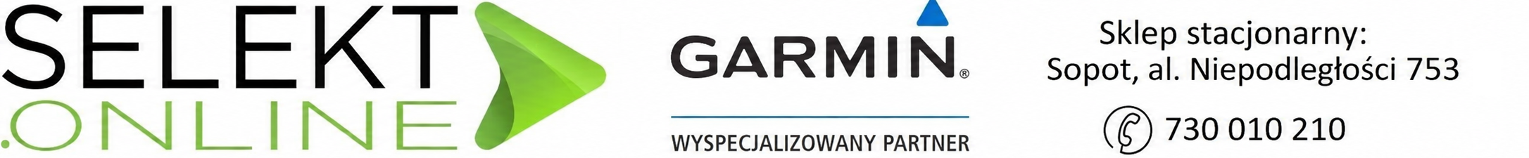 SELEKT.online Sklep dla sportowców i aktywnych z GPS, Partner GARMIN