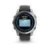 Garmin Fenix E - 47mm, ekran AMOLED, Standard, Srebrny Stal nierdzewna  z paskiem czarnym [010-03025-00]