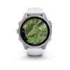 Garmin Fenix 8 - 43mm, ekran AMOLED, Standard, Stal, Srebrny z paskiem białym Whitestone [010-02903-00]