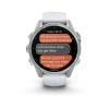 Garmin Fenix 8 - 43mm, ekran AMOLED, Standard, Stal, Srebrny z paskiem białym Whitestone [010-02903-00]