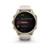 Garmin Fenix 8 - 43mm, ekran AMOLED, Sapphire, Stal, Soft Gold z paskiem piaskowym Dark sandstone [010-02903-11]