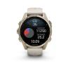 Garmin Fenix 8 - 43mm, ekran AMOLED, Sapphire, Stal, Soft Gold z paskiem piaskowym Dark sandstone [010-02903-11]