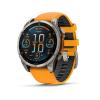 Garmin Fenix 8  47mm, ekran AMOLED, Sapphire, Tytanowy z paskiem pomarańczowym Spark orange [0100290411]