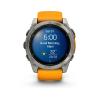 Garmin Fenix 8 - 51mm, ekran AMOLED, Sapphire, Tytanowy z paskiem pomarańczowym Spark orange [010-02905-11]