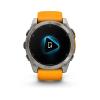 Garmin Fenix 8 - 51mm, ekran AMOLED, Sapphire, Tytanowy z paskiem pomarańczowym Spark orange [010-02905-11]