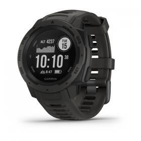 Garmin Instinct  kolor grafitowy  zegarek GPS o wojskowej klasie wytrzymałości 810G, z kompasem, barometrem i profilami sportowymi [0100206400]
