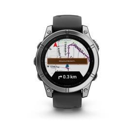 Garmin Fenix E  47mm, ekran AMOLED, Standard, Srebrny Stal nierdzewna  z paskiem czarnym [0100302500]