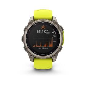 Garmin Fenix 8  47mm, ekran MIP, Solar, Sapphire, Tytanowy z paskiem żółtym Amp yellow [0100290621]