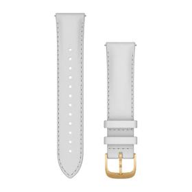 Garmin Skórzany pasek 20 mm Quick Release Forerunner 55, 245, 645 / Vivomove HR, 3, Luxe, Style / Venu / Vivoactive 3, 5  biały / złota sprzączka [0101292428]