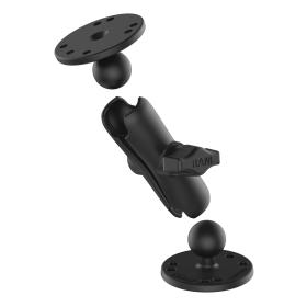 Obrazek 2 dla: RAM Mounts RAMB101U dwie podstawy okrągłe z kulami 1 cal i ramię średnie