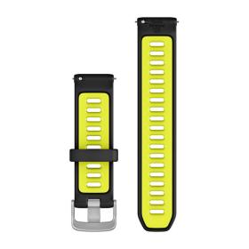 Obrazek 2 dla: Garmin Silikonowy pasek 20 mm Quick Release Forerunner 55, 245, 645 / Vivomove HR, 3, Luxe, Style / Venu / Vivoactive 3, 5  Black Amp Yellow czarno żółty [01011251B6]