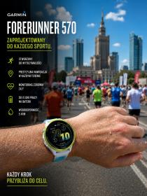 Obrazek 2 dla: Garmin Forerunner 570 47mm Amp Yellow Żółty i Biały [0100297101]