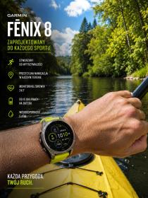 Obrazek 2 dla: Garmin Fenix 8  47mm, ekran MIP, Solar, Sapphire, Tytanowy z paskiem żółtym Amp yellow [0100290621]