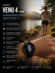 Obrazek 2 dla: Garmin Venu 4 41mm Czarny Slate z czarnym paskiem [0100301302]