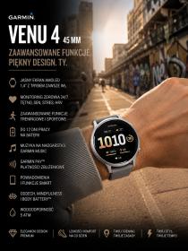 Obrazek 2 dla: Garmin Venu 4 45mm Srebrny z szarym paskiem [0100301401]