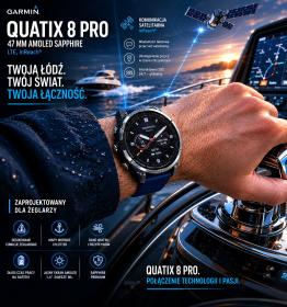 Obrazek 2 dla: Garmin Quatix 8 PRO 47mm (LTE, inReach) AMOLED Sapphire [0100319851]