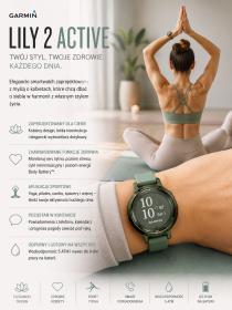 Obrazek 2 dla: Garmin Lily 2 Active Jasper Green z paskiem silikonowym w kolorze Jasper Green [0100289102]