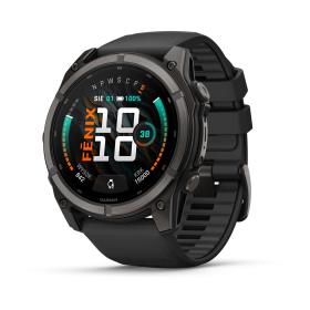 Obrazek dla: Garmin Fenix 9 Standard  51mm Tytanowy w kolorze Carbon Gray z powłoką (DLC) z silikonowym paskiem w kolorze Black [0100476311]