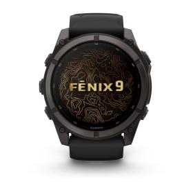 Obrazek 2 dla: Garmin Fenix 9 Standard  51mm Tytanowy w kolorze Carbon Gray z powłoką (DLC) z silikonowym paskiem w kolorze Black [0100476311]