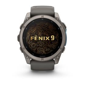Obrazek 2 dla: Garmin Fenix 9 Standard  51mm Tytanowy z silikonowym paskiem w kolorze Pebble Gray [0100476301]