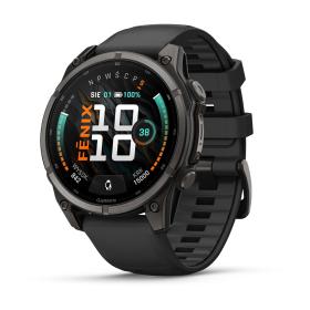 Obrazek dla: Garmin Fenix 9 Standard  47mm Tytanowy w kolorze Carbon Gray z powłoką (DLC) z silikonowym paskiem w kolorze Black [0100476211]
