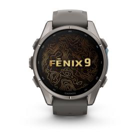 Obrazek 2 dla: Garmin Fenix 9 Standard  43mm Tytanowy z silikonowym paskiem w kolorze Pebble Gray [0100476111]